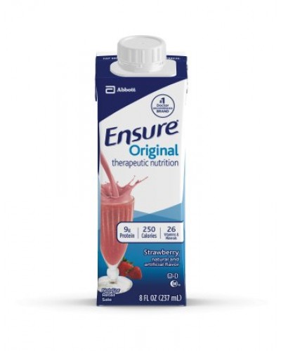 Oral Supplement Ensure® Strawberry Flavor Ready to Use 8 oz. Container Carton 24/cs
