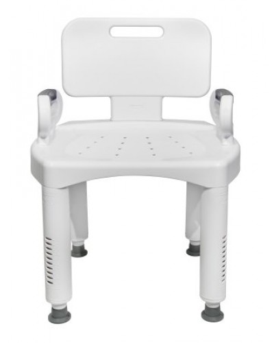 Bath Bench McKesson Removable Arm Rail Plastic Frame Removable Back 16 to 20-1/2 Inch Height