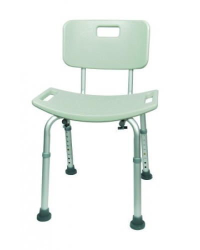 Bath Bench McKesson Fixed Handle Aluminum Frame Removable Back 15-1/2 to 19-1/2 Inch Height