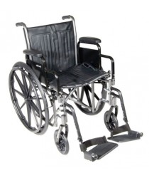 Wheelchair McKesson Dual Axle Desk Length Arm Removable Padded Arm Style Composite Wheel Black Upholstery 18 Inch Seat Width 300 lbs. Weight Capacity
