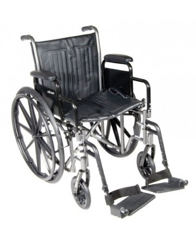 Wheelchair McKesson Dual Axle Desk Length Arm Removable Padded Arm Style Composite Wheel Black Upholstery 18 Inch Seat Width 300 lbs. Weight Capacity