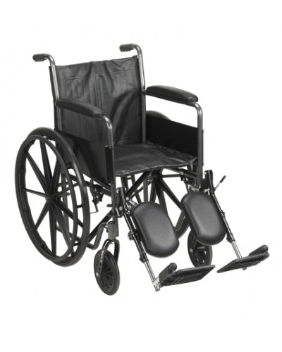 Wheelchair McKesson Dual Axle Desk Length Arm Removable Padded Arm Style Composite Wheel Black Upholstery 18 Inch Seat Width 300 lbs. Weight Capacity