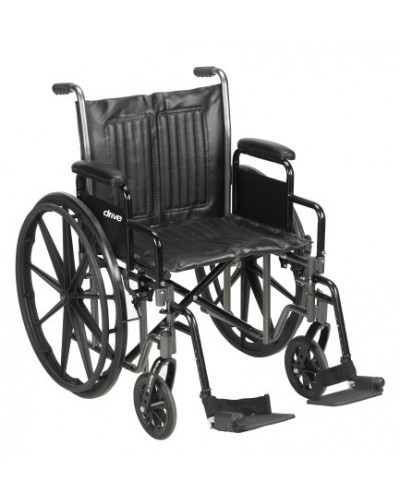 Wheelchair McKesson Dual Axle Desk Length Arm Removable Padded Arm Style Composite Wheel Black Upholstery 22 Inch Seat Width 450 lbs. Weight Capacity