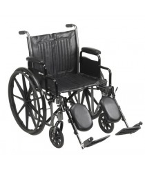 Wheelchair McKesson Dual Axle Desk Length Arm Removable Padded Arm Style Composite Wheel Black Upholstery 20 Inch Seat Width 350 lbs. Weight Capacity