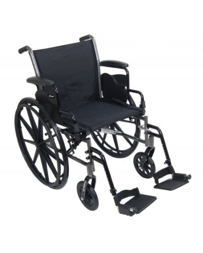 Lightweight Wheelchair McKesson Dual Axle Desk Length Arm Flip Back / Removable Padded Arm Style Composite Mag Wheel Black Upholstery 18 Inch Seat Width 300 lbs. Weight Capacity