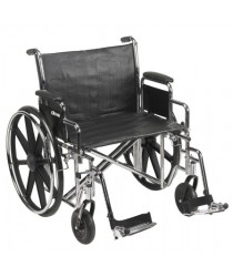 Wheelchair McKesson Dual Axle Desk Length Arm Removable Padded Arm Style Composite Wheel Black Upholstery 24 Inch Seat Width 450 lbs. Weight Capacity