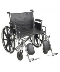 Wheelchair McKesson Dual Axle Desk Length Arm Removable Padded Arm Style Composite Wheel Black Upholstery 24 Inch Seat Width 450 lbs. Weight Capacity