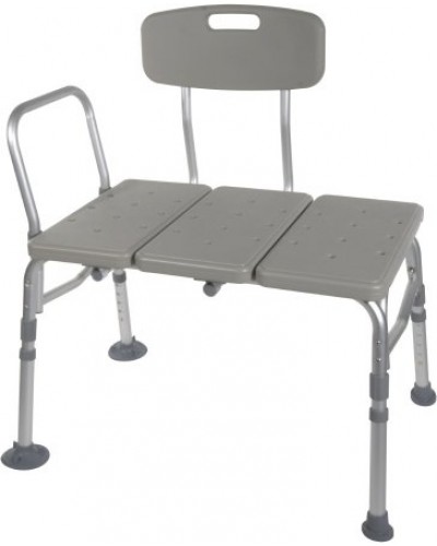 Knocked Down Bath Transfer Bench drive™ 17-3/4 to 21-3/4 Inch Height Range 400 lbs. Weight Capacity Arm Rail