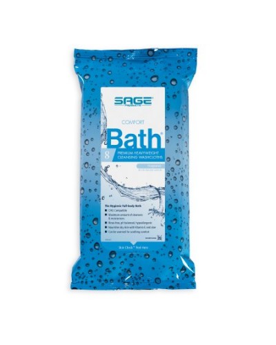 Rinse-Free Bath Wipe Comfort Bath® Premium Heavyweight Soft Pack Water / Glycerin / Aloe / Vitamin E Scented 8 Count